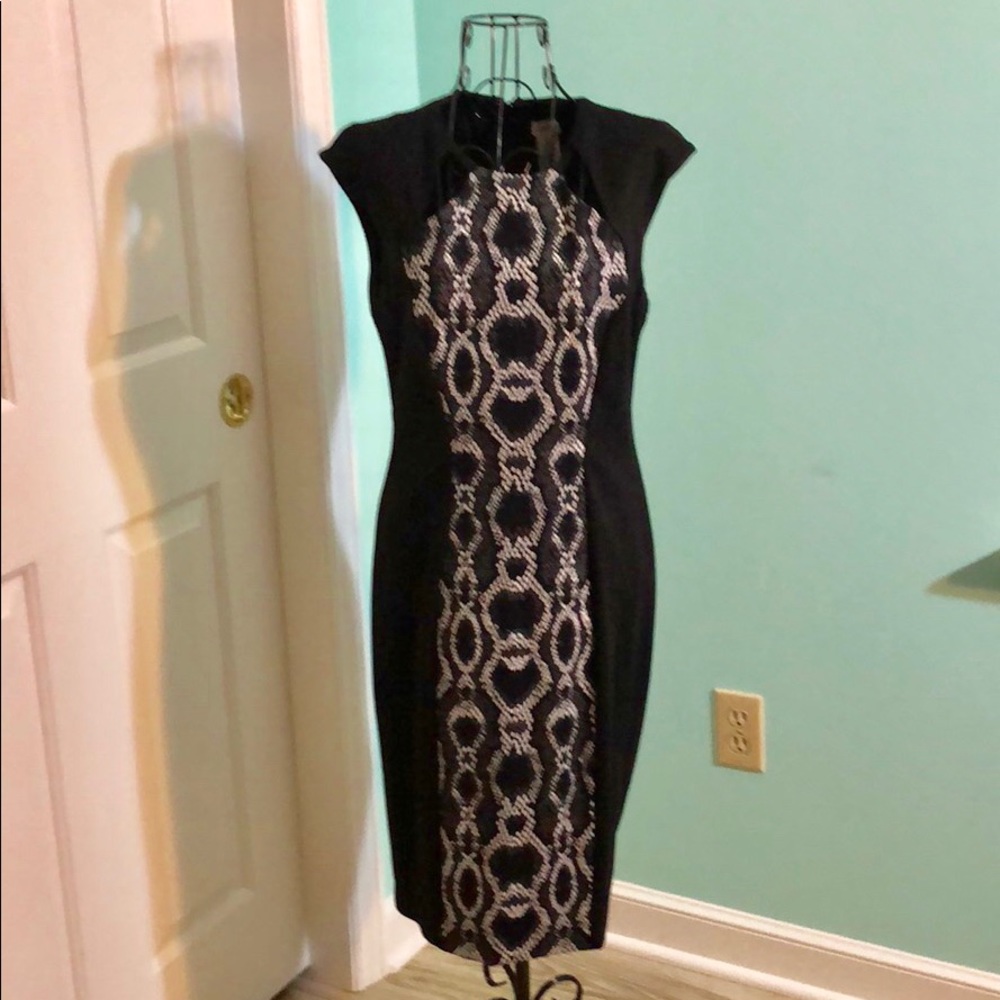 Little Black Dress. With snake print center panel.
